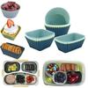 12Pcs Silicone Cupcake Liners Non-Stick Baking Cups Portable Lunch Box Dividers  Pastry Cake Molds
