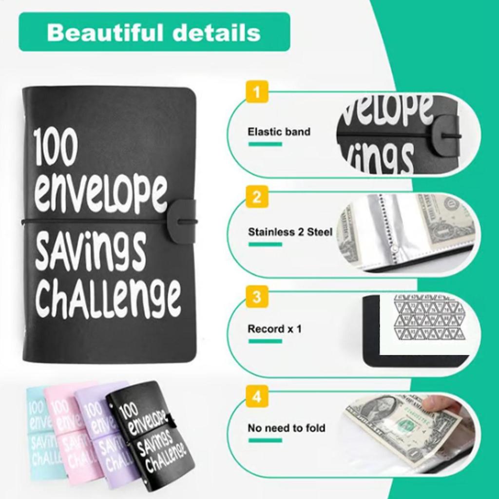 Envelope Money Saving Budget Binder 100 Days Tracker Envelopes for Budget Management Home School Men Women Children