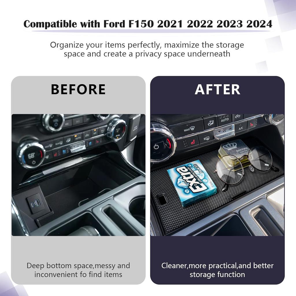 For 2025 2025 2025 2025 2025 Ford F150 Lid Hidden Panel Center Console Compartment Cover Secret Pocket Storage Car Accessories