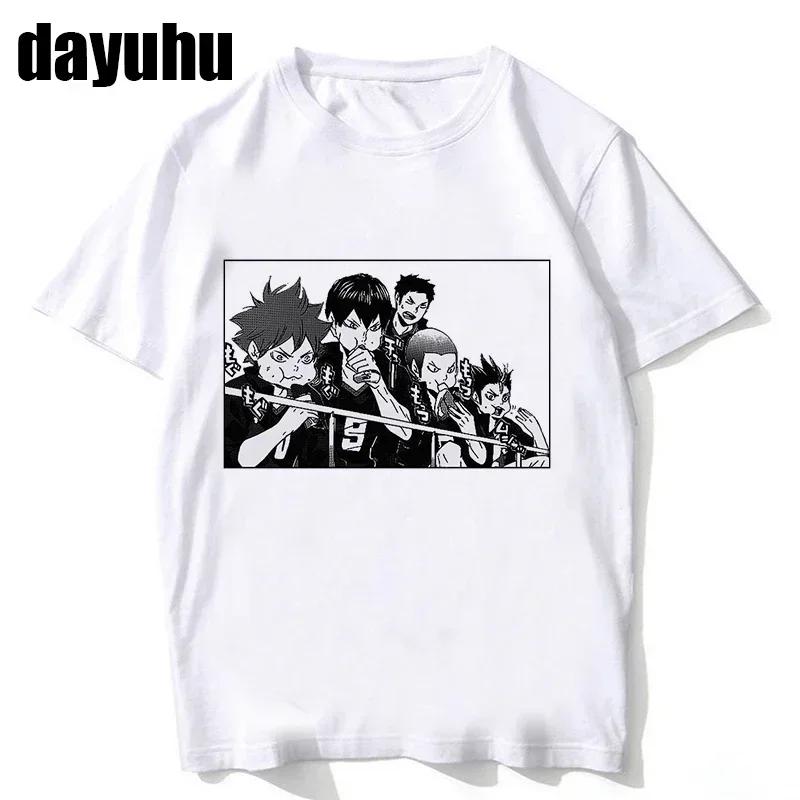 90s Haikyuu Women T Shirt Kuroo Japanese Anime Bokuto Manga Shoyo Volleyball Creative Tshirt Cartoon Graphic Tees Male T-shirt