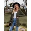 Autumn New Women's Clothing Women's Brushed Pit Stripe Solid Color Long Sleeved Women's Cardigan Jacket
