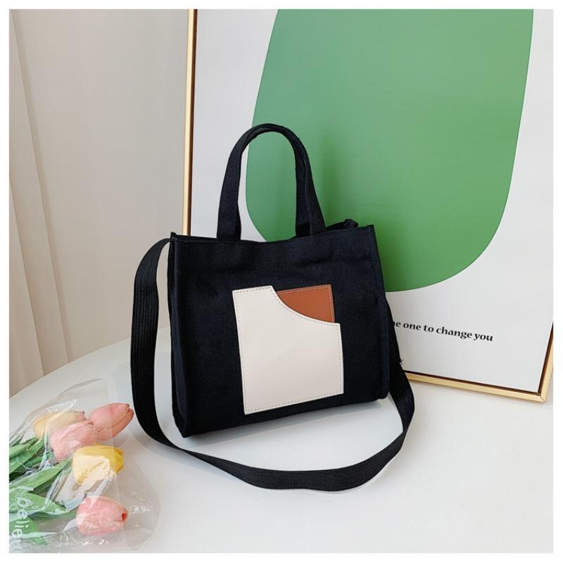 

New original portable canvas bag, large-capacity fashionable versatile shoulder bag, simple diagonal span bag for commuting to work чёрный