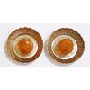 Small Pure Brass Plate for Puja / Diwali / Bhog Thali with Beautiful Flower Embossed Design (Golden) Set of 2pcs