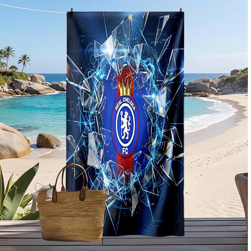 Chelsea FC Printed Beach Towel Quick Dry Soft TowelPortable Large Rectangular Beach Blanket for Travel Swimming Pool
