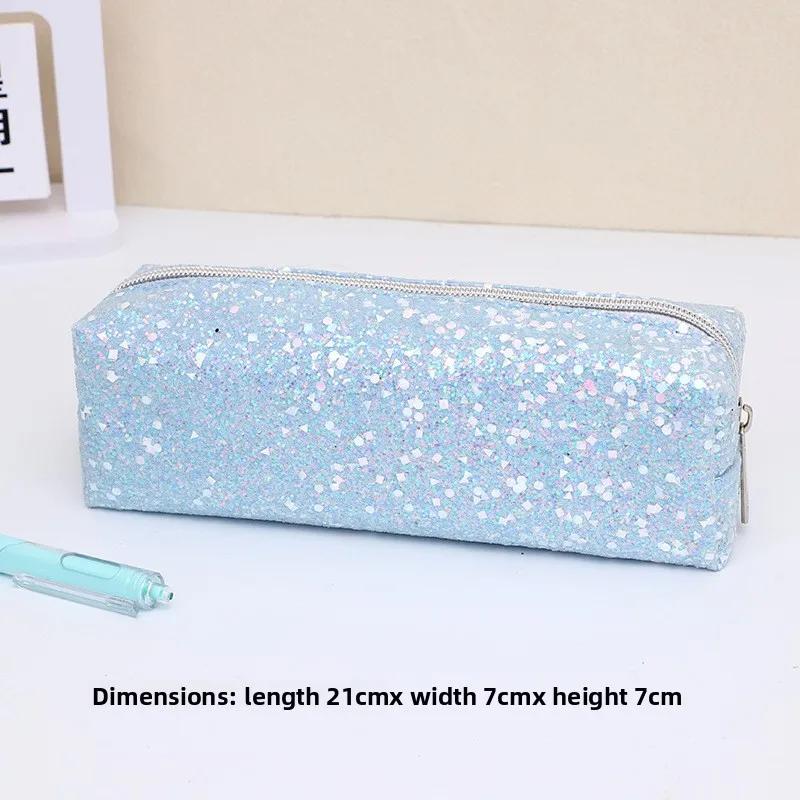 Korean Stationery Pencil Cases For Girls Glitter Pencil Case Trousse Pen Case Sequin Estuche School Supplies Pencil Pouch