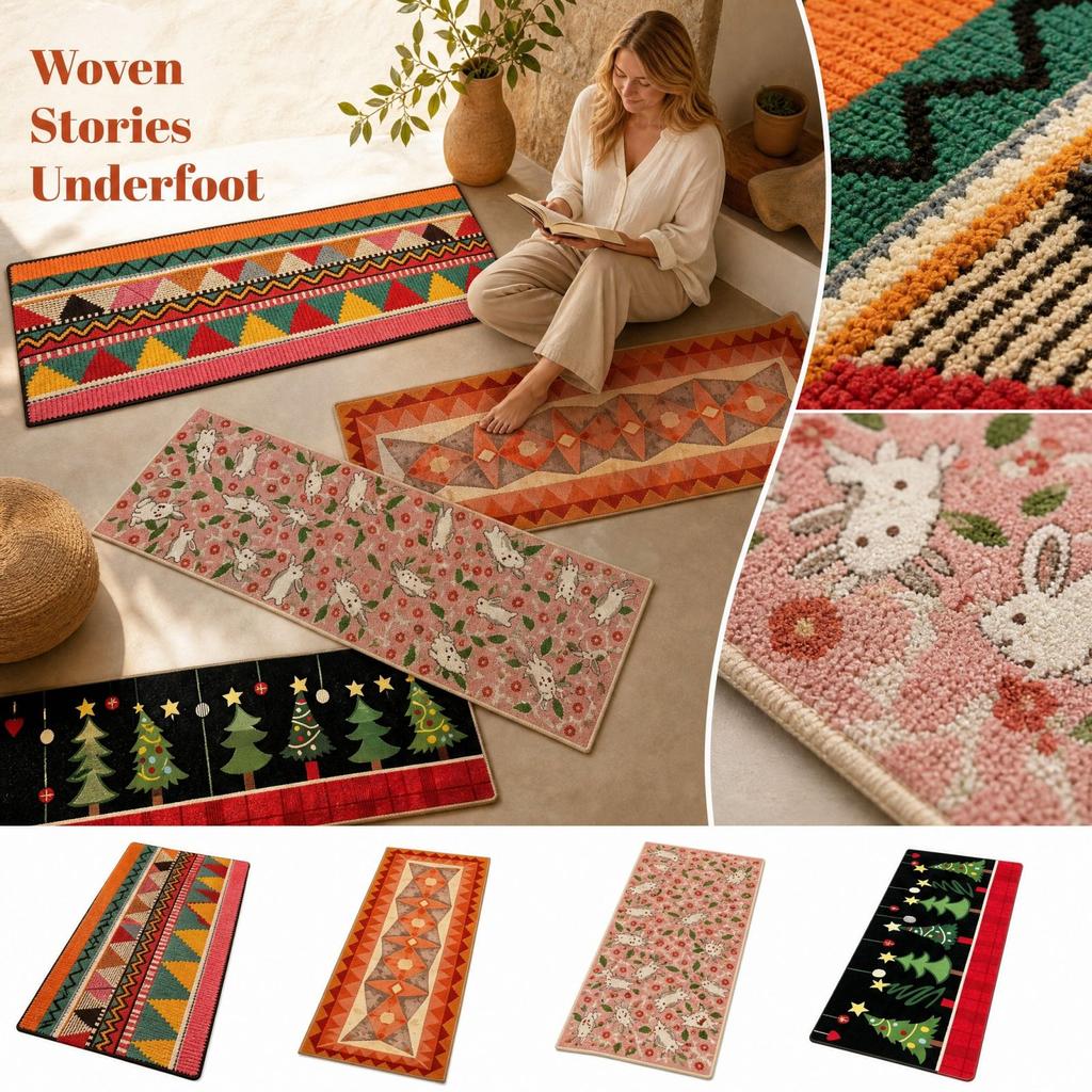 Decorative Woven Area for Living Room Bedroom Entryway Indoor Home Floor Decor
