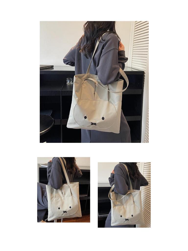 Large Capacity Miffy Tote Bag for Women - Versatile Plaid Commuter, Handbag, Shoulder Bag.