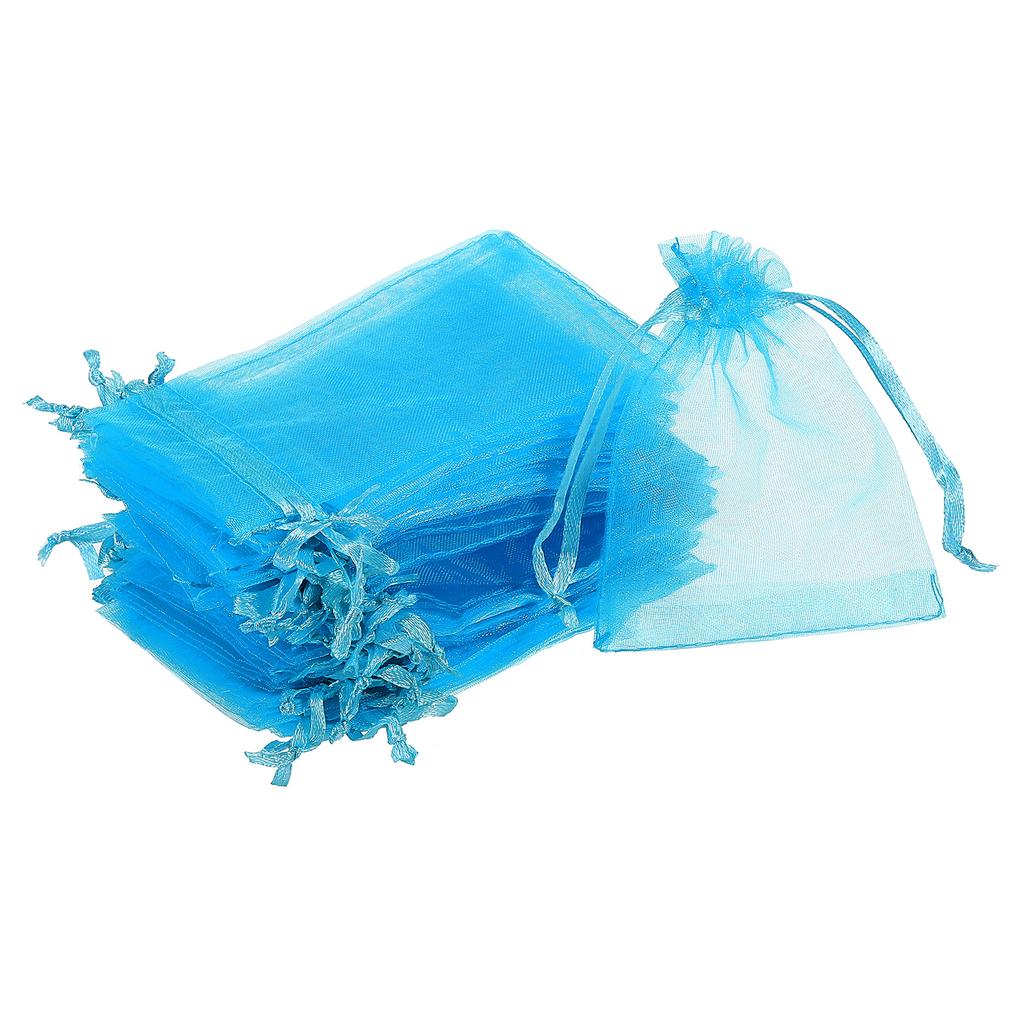 100/50pcs 8x11cm Organza Bags Jewelry Packaging Wedding Party Gift Bags Drawstring Candy Pouches Christmas Small Bag Storage