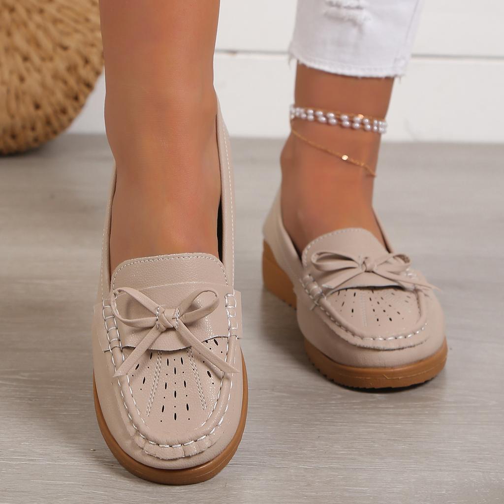 Fashion Spring Autumn 2024 New Women's Fashion Casual Shoes Simple Hollow Breathable Round Head Soft Flat Shoes Mother Shoes