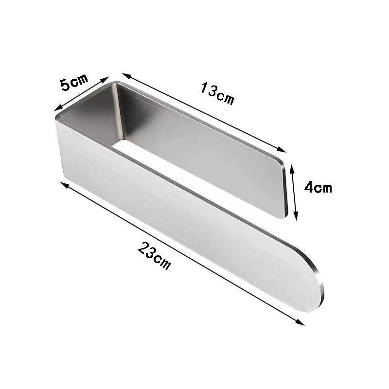 

Wall Steel Stainless Mounted Self Adhesive Hand Towel Holder Kitchen Bathroom Silver 23CM