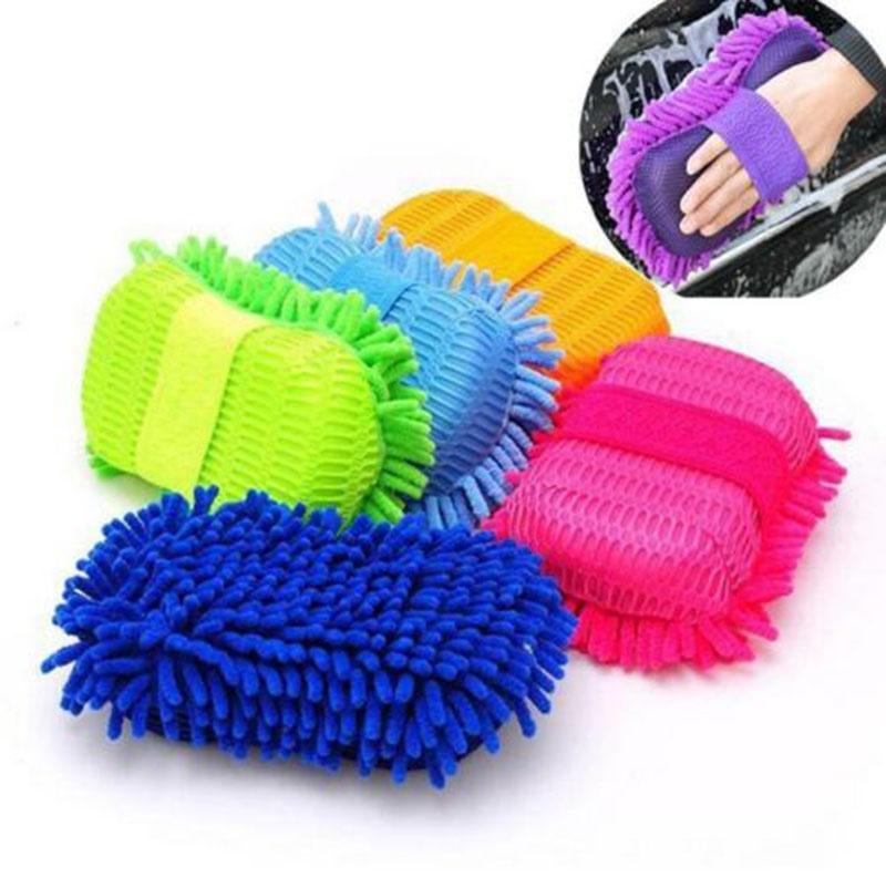 Car Hand Soft Towel Microfiber Chenille Washing Gloves Coral Fleece Gloves Auto