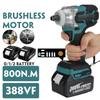 800N.m 388VF 4 Gear Brushless Cordless Electric Impact Wrench Screwdriver 1/2 inch Wrench for Battery