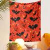 Halloween Pumpkins and Bats Pattern Patterned Tapestry Decorative Wall Hanging, Home Bedroom Living Room Decor