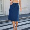 Dame Casual Mote Løst Denim Mellomlangt Skjørt