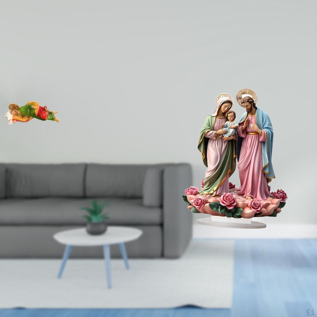 Resin Joseph Jesus Sculpture Sleeping Figure Decorative Tabletop Shelf Office Car Display