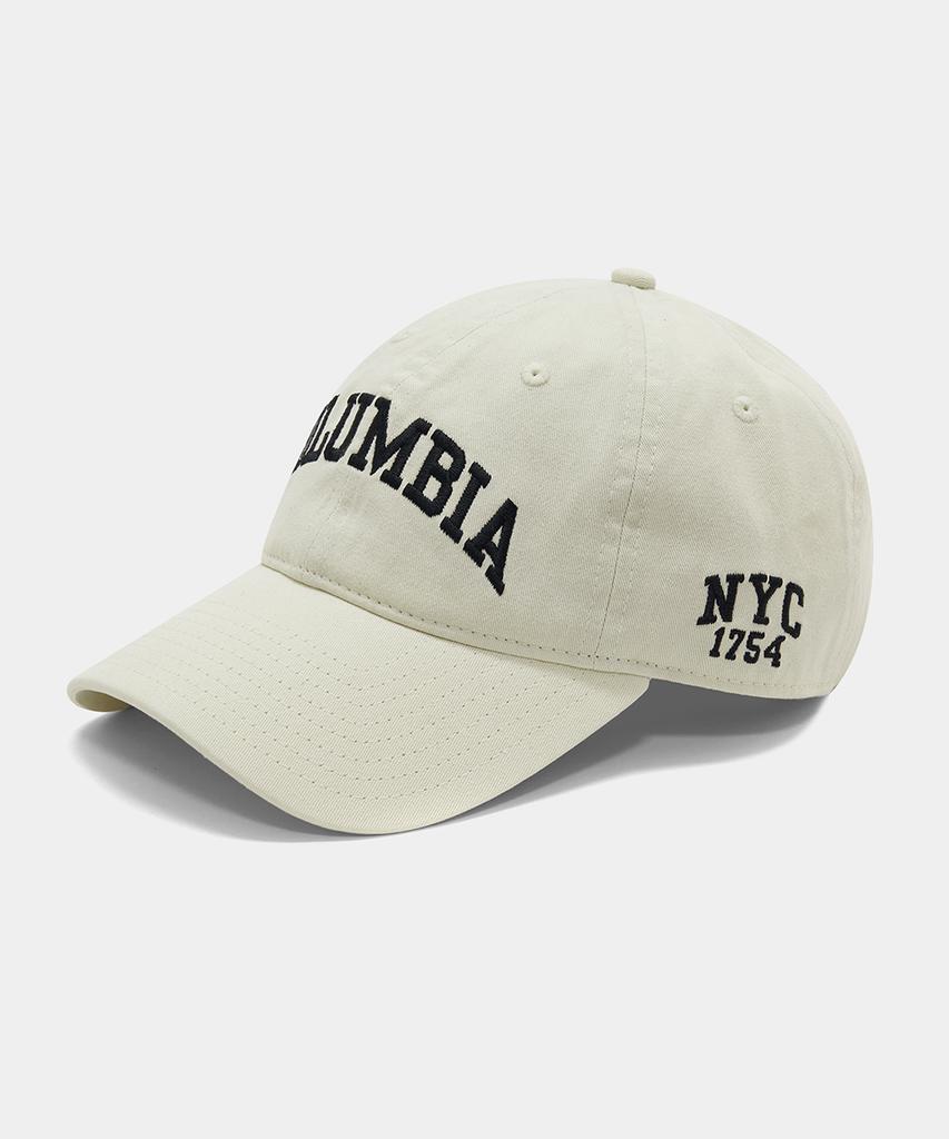 COLUMBIA UNIVERSITY Columbia 1754 Washed Oversized Cap_Ivory