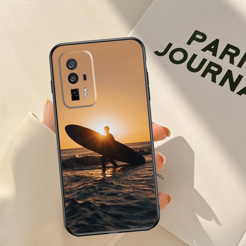Surf Surfboard Case For Xiaomi 15T 14T 13T Pro 14 15 Ultra 17 Pro Max POCO F8 F7 F5 F6 X3 X5 X6 X7 Pro Coque