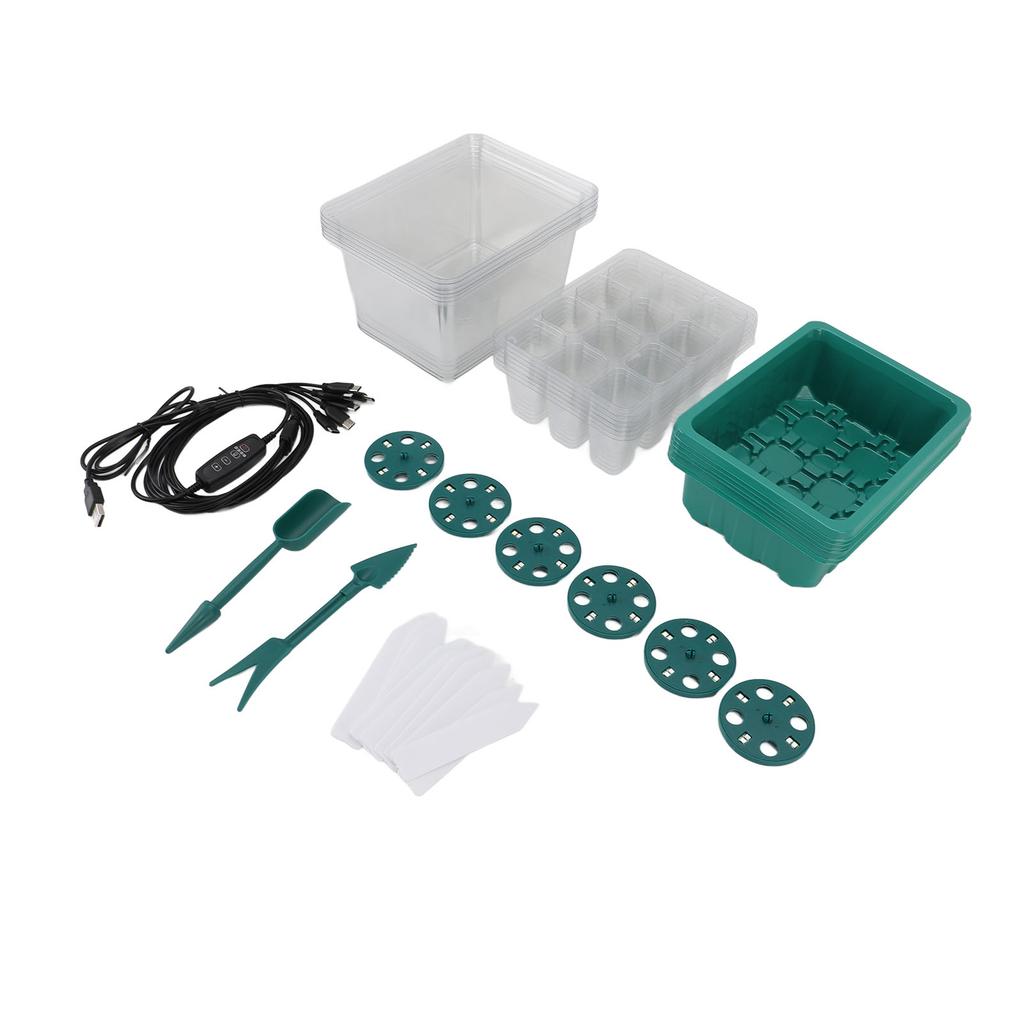 Plant Starter Kit Reusable Plant Germination Kit with Humidity Vented Dome Full Spectrum LED Grow Light for Garden