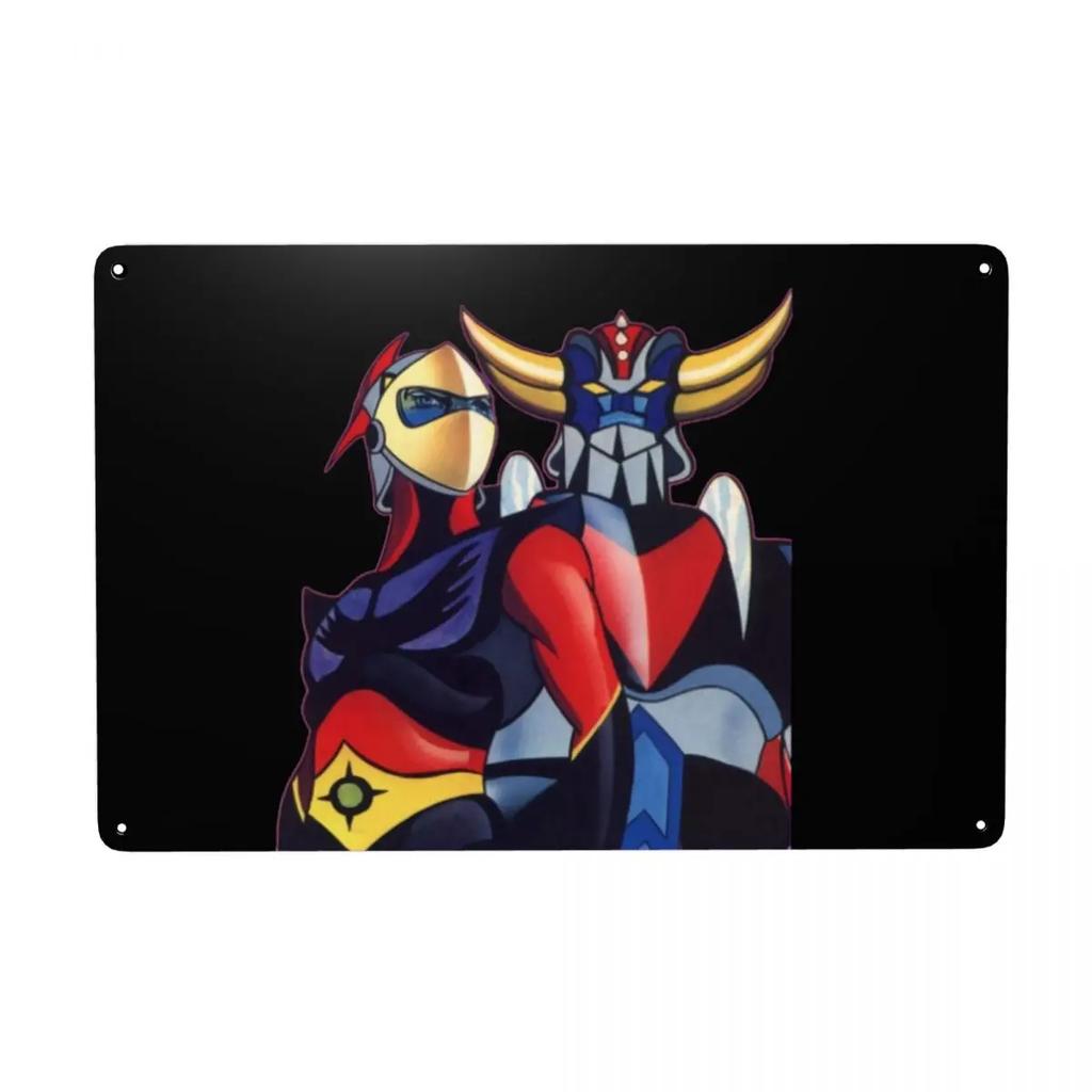 UFO Roboter Grendizer Goldorak Zeichen Custom Vintage Mazinger Z Metallschild für Pub Café Hof Man Cave Bar Wandkunst Dekor