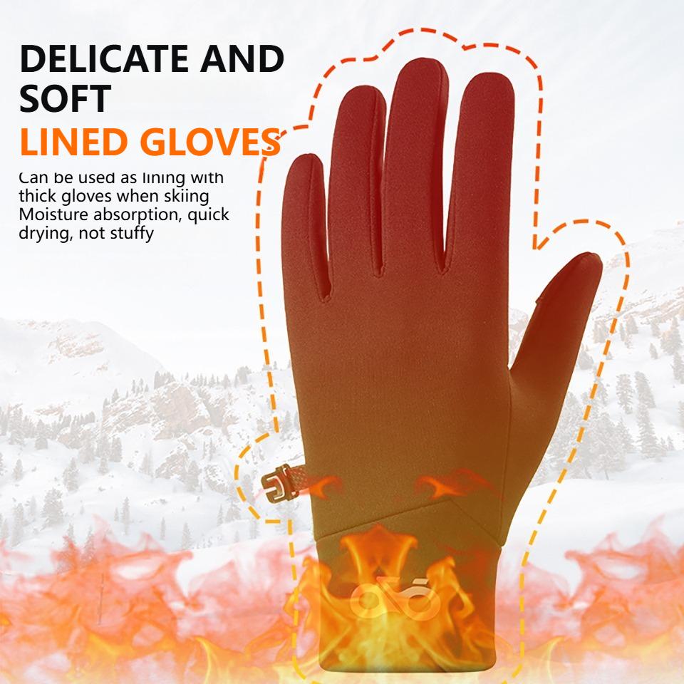 Getinfit Cycling Gloves Thin Fleece Lined Touch Screen Windproof for Outdoor Sports Running Biking