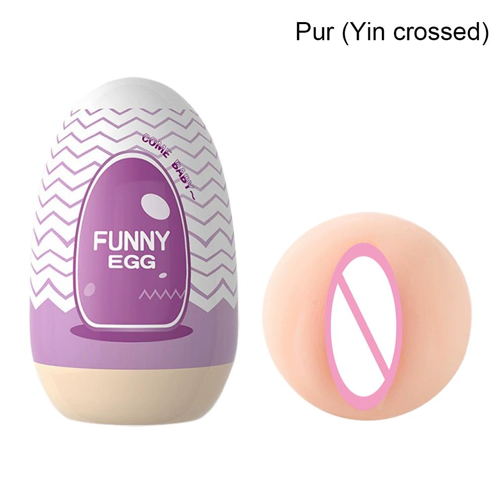 Portable Egg Stimulator Penis Massager Soft Rubber Adult Sex Toys for Men Realistic Vagina Pocket Pussy Mini Cups Masturbator