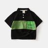 Children's Short-Sleeved T-Shirt, Summer Kidsren's Clothing, Boys' Polo Shirt, Color-Blocked Top, Baby Boy's Letter Casual Lapel Shirt