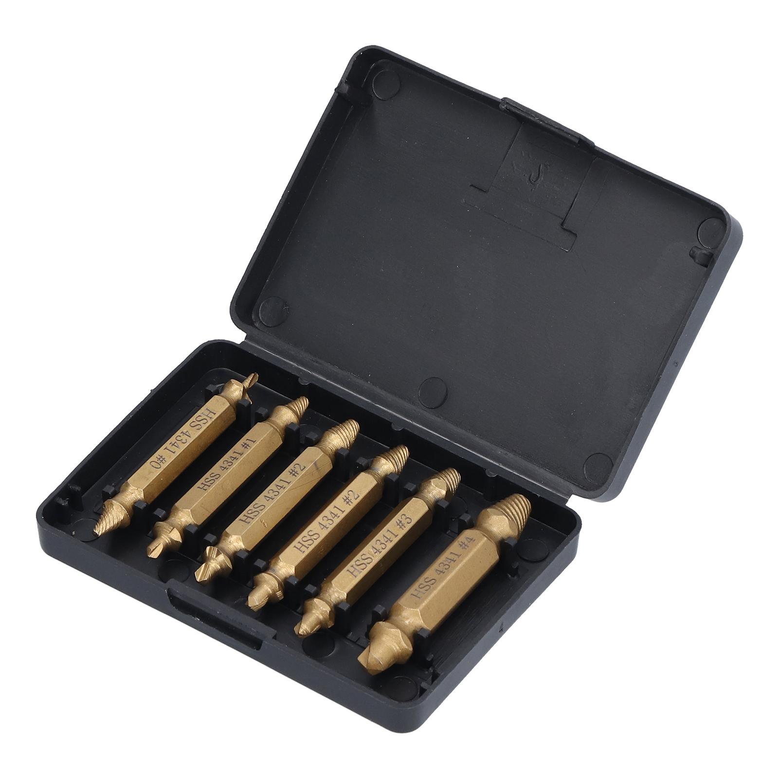 

6 шт. сверла для извлечения сломанных болтов из быстрорежущей стали с титановым покрытием, двухголовочные сверла для извлечения