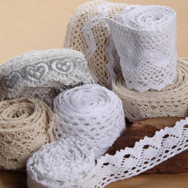 Create Stunning Decorations with 10/90/180 Meters of Cotton Lace Trim, Perfect for Curtains, Tablecloths and Sofa Cushions