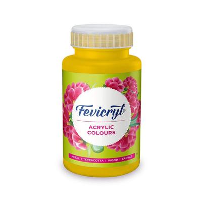 Fevicryl Acrylic Colour Chrome Yellow 500ml Paint for Canvas Wood Leather Art Craft School Projects Artists Hobbyists