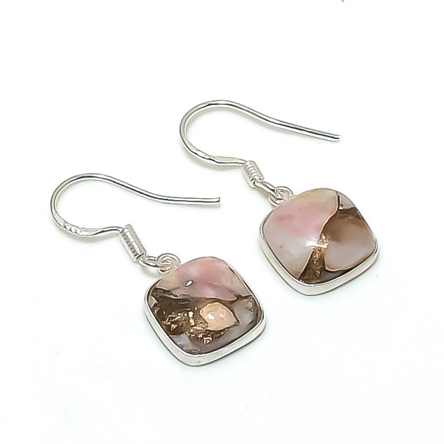 

Copper Pink Opal Gemstone 925 Sterling Silver Jewelry Earring 1.30 KJ-932