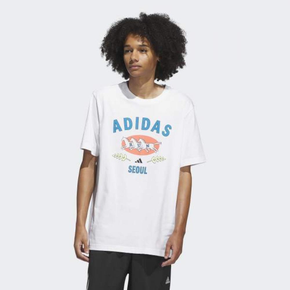 

Adidas Футболка унисекс Seoul Tee Daily из хлопка с коротким рукавом AS(90)