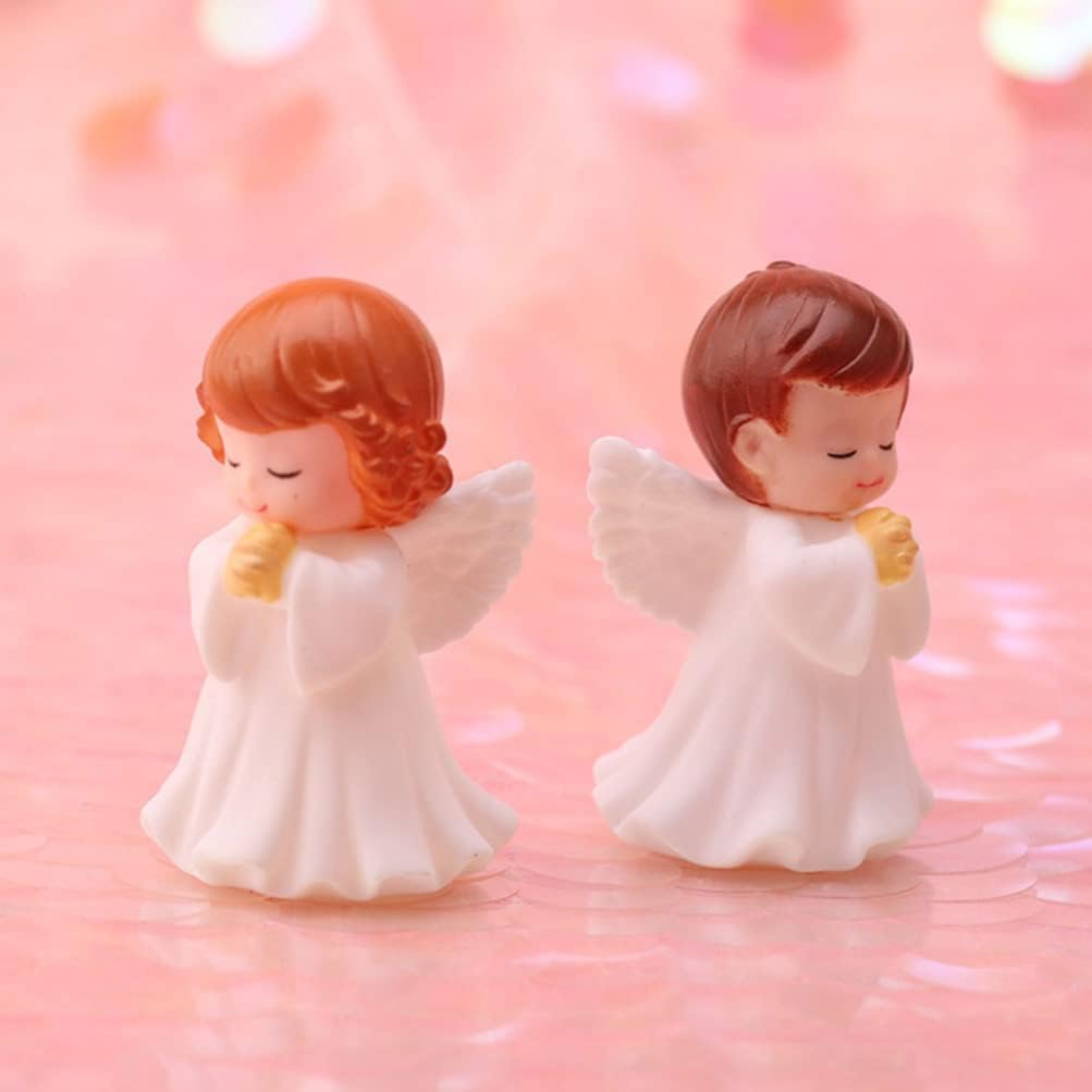 4Pcs Praying Angels Figurines, 2.55 inch Praying Angel Mini Plastic Angel Figurines for Garden Statue Home Decoration