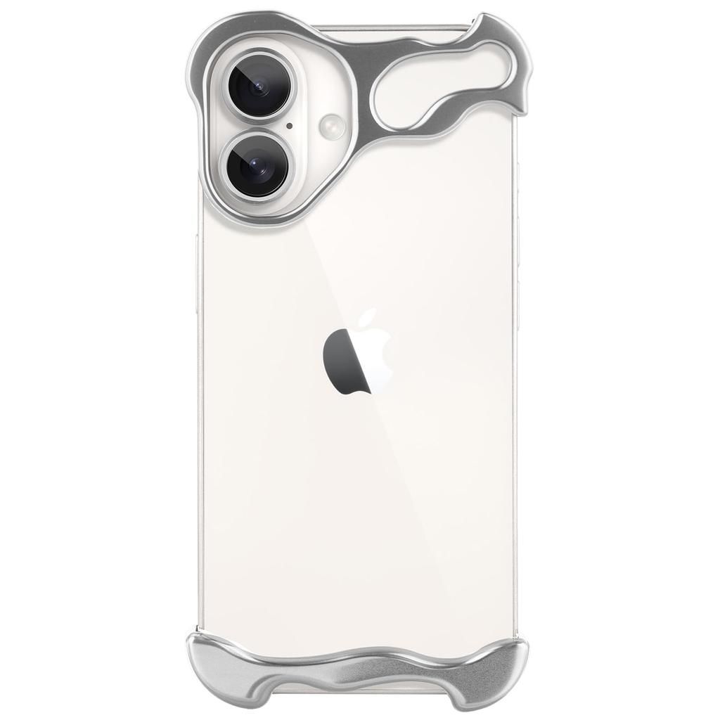 Ultra Thin Frame  Lensless Protective Phone Case for iPhone 16  Silver