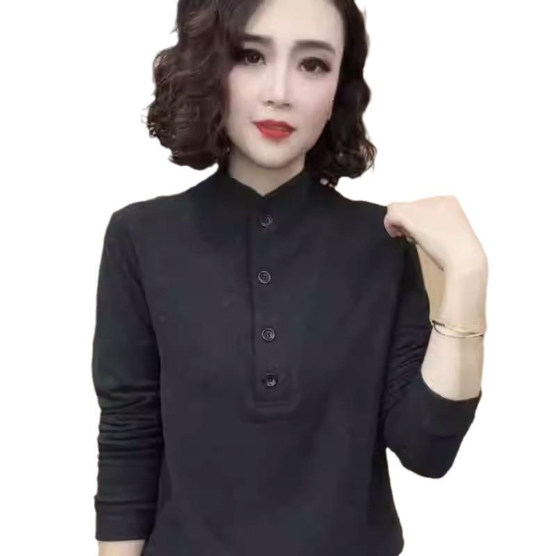 Stylish Korean Plus Size Slim Fit Long-Sleeved Base Shirt for Autumn/Winter