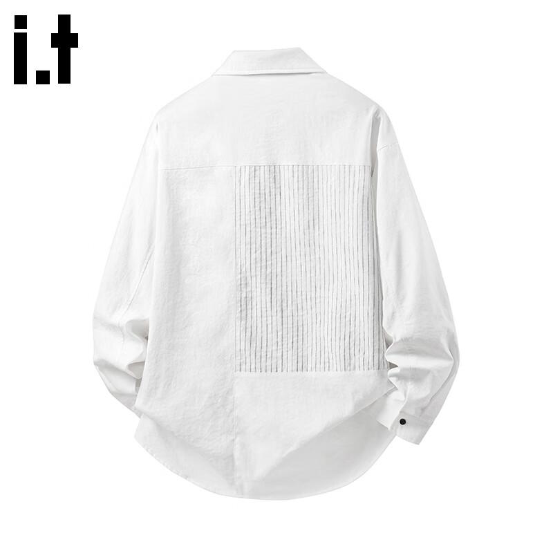CHOCOOLATEit Men's Striped Patchwork Long Sleeve Shirt