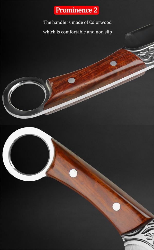 Utility Knife Slicing Meat Fruit Boning Butcher Knife Chef Cooking Cleaver Handmade Wood Handle