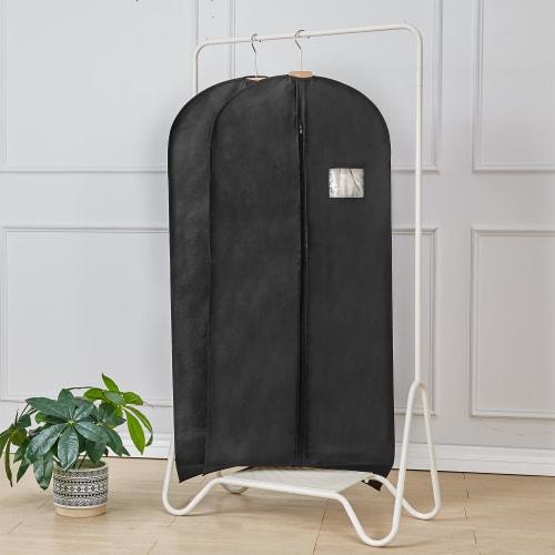 VECELO Clothing Covers, Dustproof Suit Covers, Long, Set of 2, 60*140cm, Zippered, Moisture-Wicking, Stain-Resistant, with Visible Window, Fits Coats,