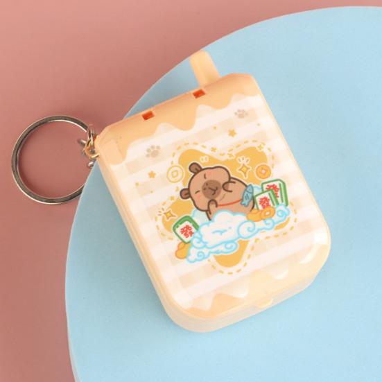 Electric Maze Keychain Toy Sound And Light Interaction Mini Puzzle Game Cute Cartoon Style Portable Decompression Tool Gift for Kids Boys