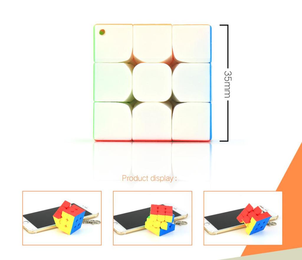 Mini 3*3*3 Keychain Magic Cube Stickerless Speed Cube Puzzle Educational Toy For Children Kids