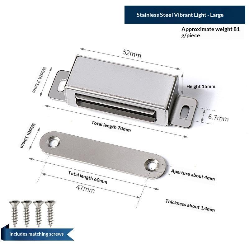 Magnetický dveřní zarážecí mechanismus Silné odolné magnetky do skříně Kuchyňské skříňky Zarážky Magnetické západky Nerezová ocel Pro dveře skříně