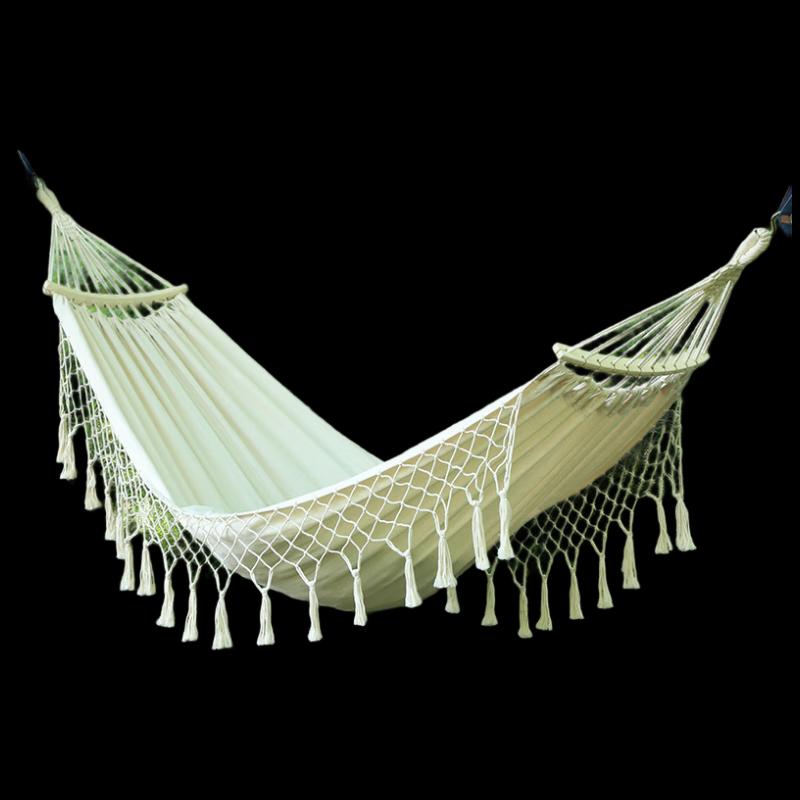 OEING Outdoor Folding Tassel Hammock