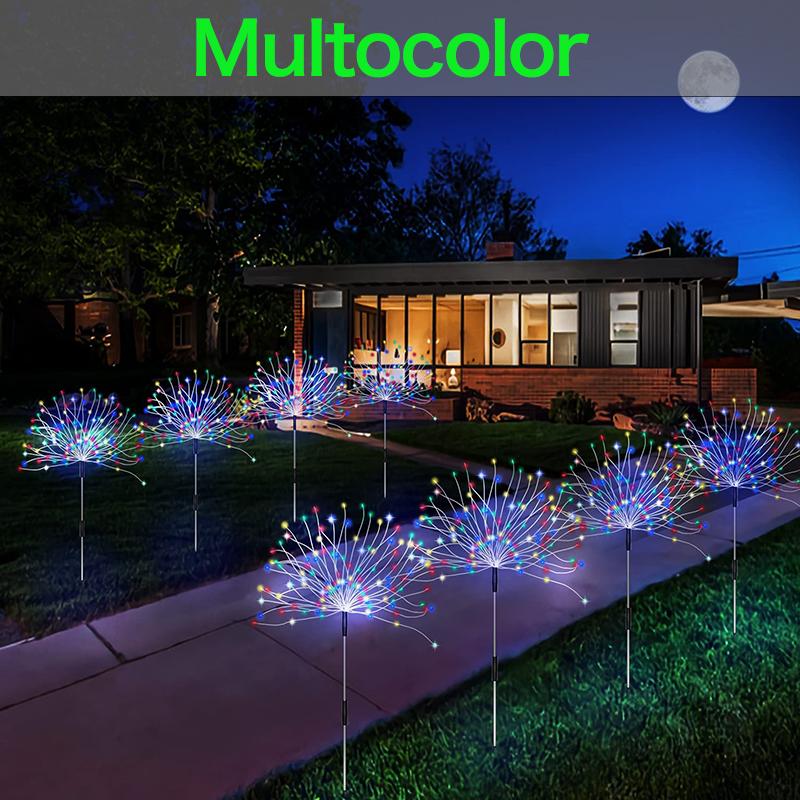 1 Pack Solar Fireworks Lights Outdoor,Holiday Lighting Firework Lights For Garden Patio,Halloween,Christmas,Wedding,Wall Decor