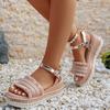 Women Sandals Shiny Gold Crystal Wedges Sandals Women Fashion Platform Shoes for Women Thick Sole Non Slip Party Dress Shoes