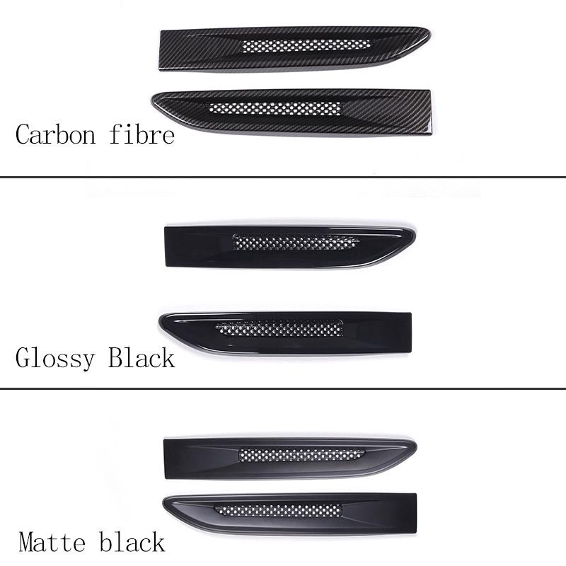 For Jaguar XF XFL XE F-Pace X761 ABS Carbon Fiber/Black Air Outlet Side Fender Vent Trim Cover Styling Sticker Accessories