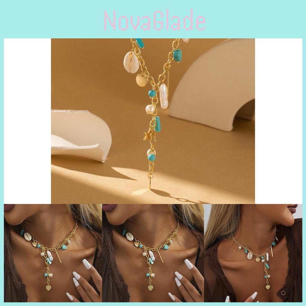 Elegant 2023 Naturligt Snäckskal Fjäril Hänge Halsband För Kvinnor Fantastiska Mode Smycken