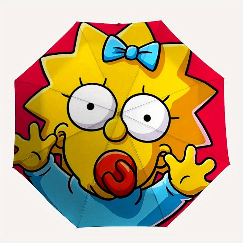 

1pc Maggie Simpson Automatic Folding Umbrella, 8-Rib Portable & Foldable Design, All-Season Use, Highqualityy0722063