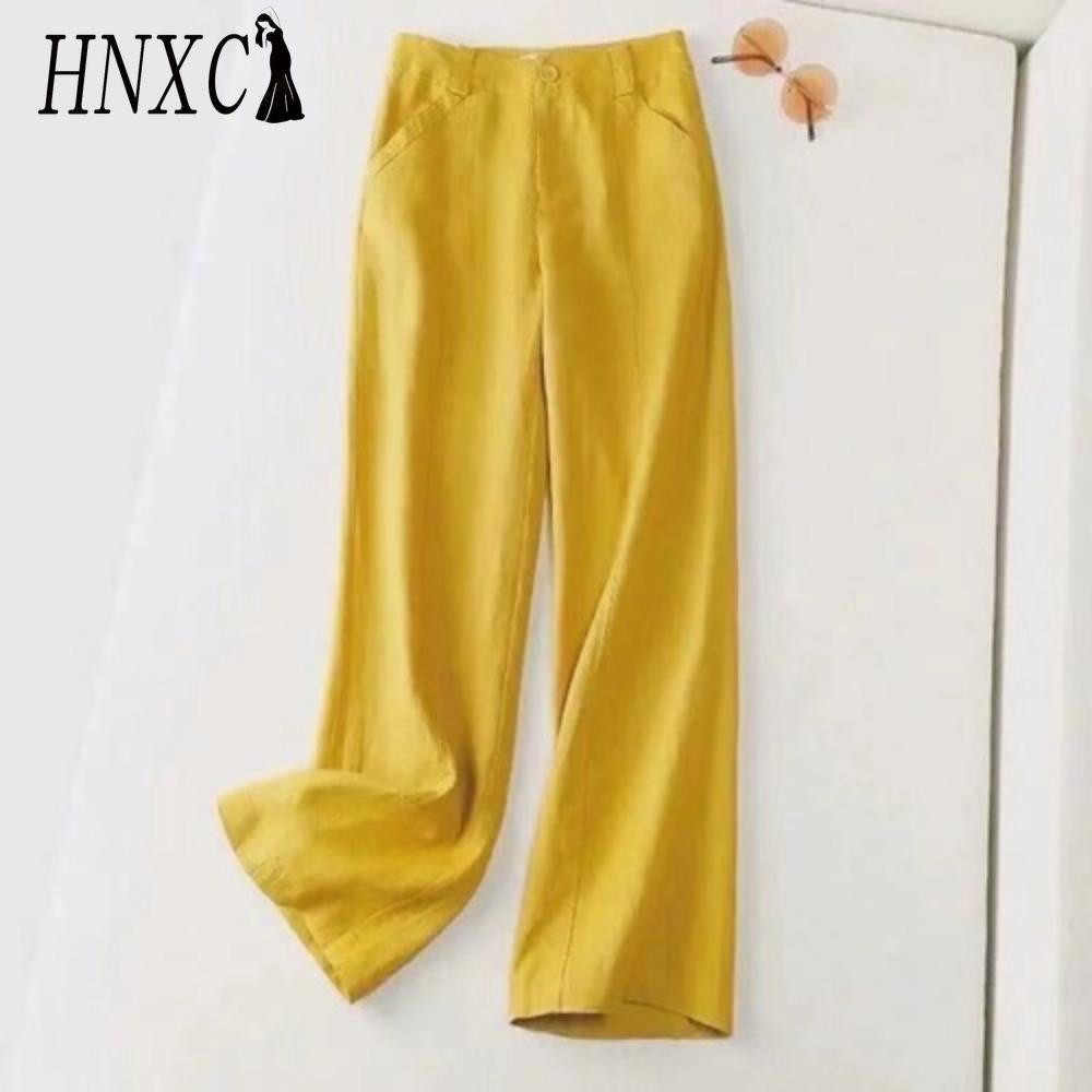

HNXC Женские модные повседневные брюки и капри с однотонным принтом XXXL жёлтый