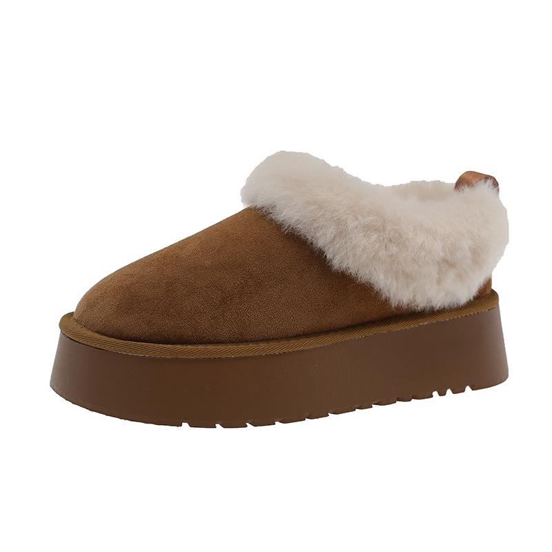 Simple Thick-soled Heightening, Warm and Comfortable Versatile Snow Boots for Women's Autumn and Winter New Fashionable Retro Cotton Shoes