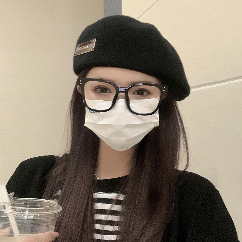 

Черный берет Шляпа назад вперед Шляпа художника Шляпа художника