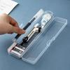 1Pcs Transparent Plastic Box Organizer Multifunctional Eyebrow Pencil Tableware Chopsticks Makeup Brush Storage Box with Cover